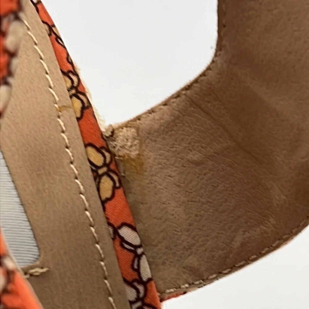 STEVE Maden Jenny wedge shoe size 10 butterfly fabric 5” high